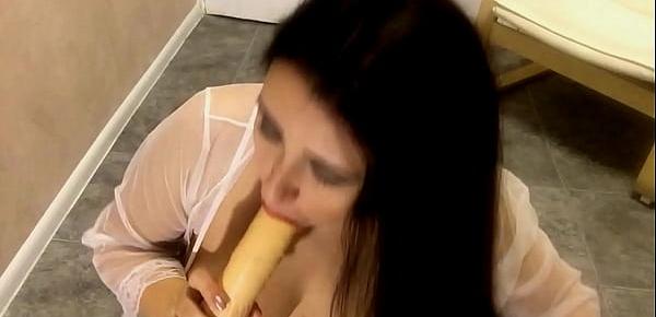  Brunette in Stockings Sensual Play Pussy Sex Toys - Homemade